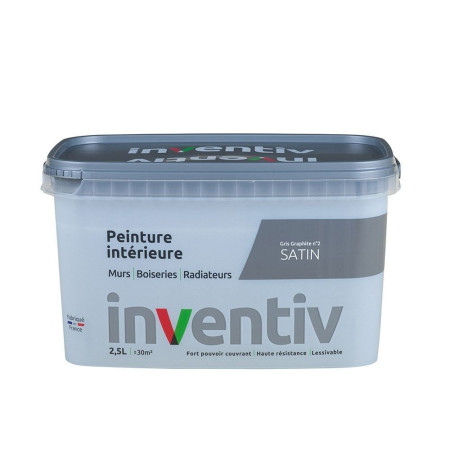 Peinture Intérieure Satin Gris Graphite 2,5L - INVENTIV