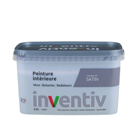 Peinture Intérieure Satin Gris Hiver 3 - 2,5L - INVENTIV