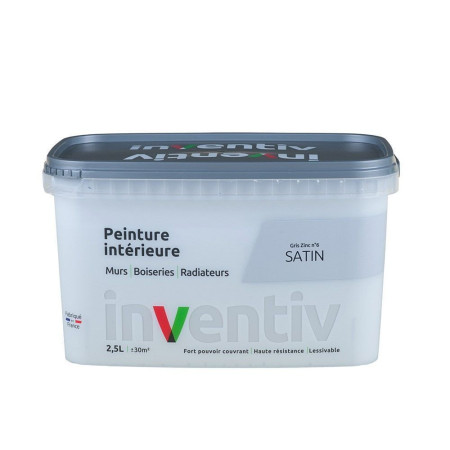 Peinture Intérieure Satin Gris Zinc 6 - INVENTIV 2,5L
