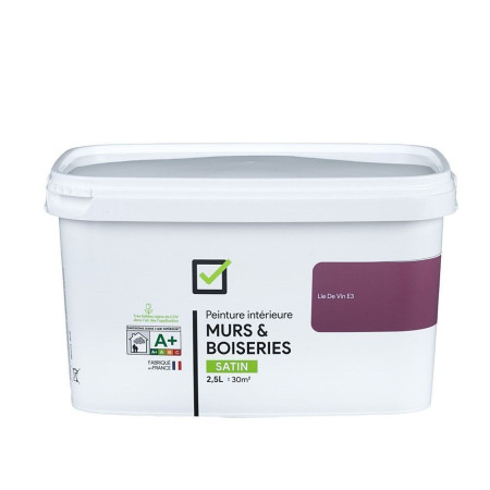 Peinture Intérieure Satin Lie de Vin E3 - 2,5L