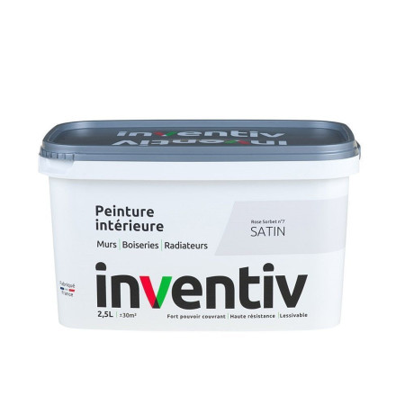 Peinture intérieure satin Rose sorbet 7 - INVENTIV 2,5L
