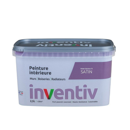 Peinture intérieure satinée INVENTIV - Violet glycine - 2,5L