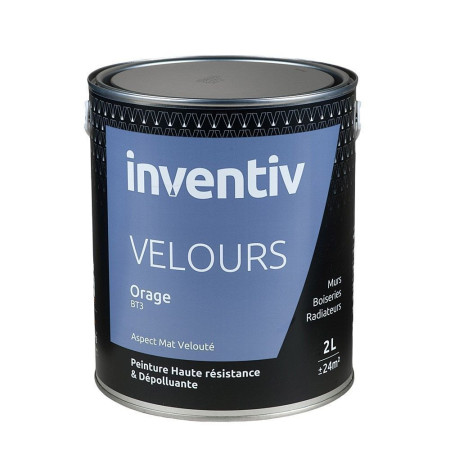 Peinture INVENTIV Velours Orage BT3 - Haute résistance, dépolluante