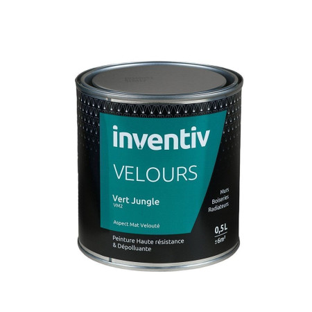 Peinture INVENTIV Velours Vert Jungle VM2 0,5L - Haute résistance et dépolluante