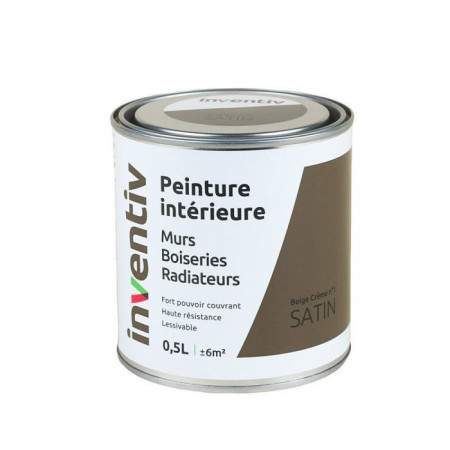 Peinture Mur & Bois Satin Beige Crème 0,5L INVENTIV