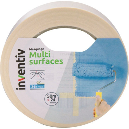 Ruban de masquage Multi surfaces - INVENTIV - 50m x 24mm