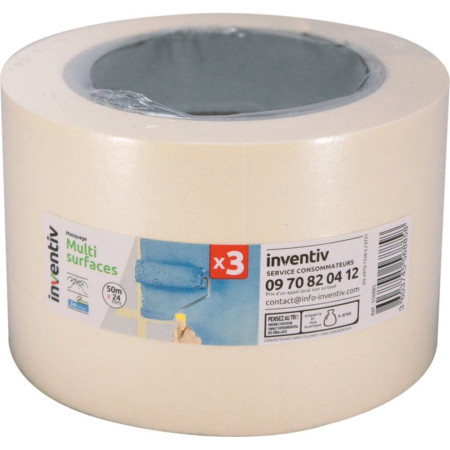 Ruban de masquage multisurfaces INVENTIV x3 - 50m x 50 mm