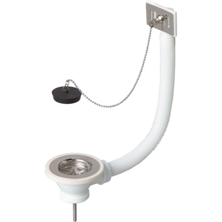 Bonde à bouchon évier 1 bac INVENTIV - Ø 60 mm Noir