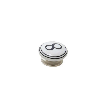 Bouton Meuble Céramique Noir Chiffre 8 - B BEAUTY