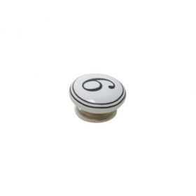 Bouton Meuble Céramique Noir Chiffre 9 - ø39mm