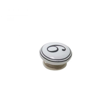 Bouton Meuble Céramique Noir Chiffre 9 - ø39mm