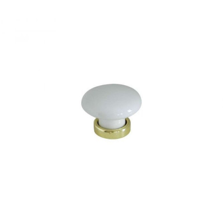Bouton Meuble Classique Céramique Blanc ø30mm - B BEAUTY