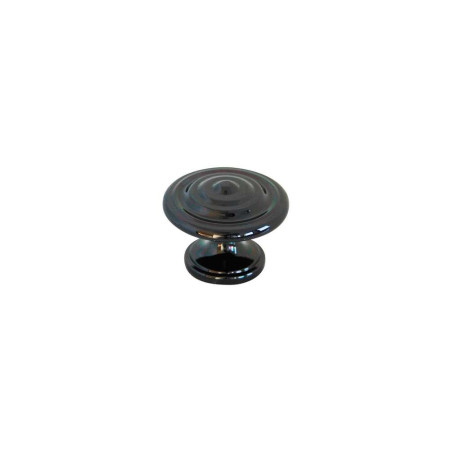 Bouton Meuble Classique Chromé Noir ø35mm