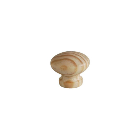 Bouton Meuble Rond Classique Pin Vernis 30mm