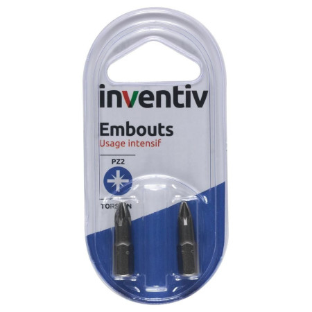 Embouts de vissage torsion PZ2 25mm INVENTIV - Résistance maximale