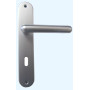 Poignée de Porte Trou Clé Thonon Aluminium Argent Entraxe 195mm