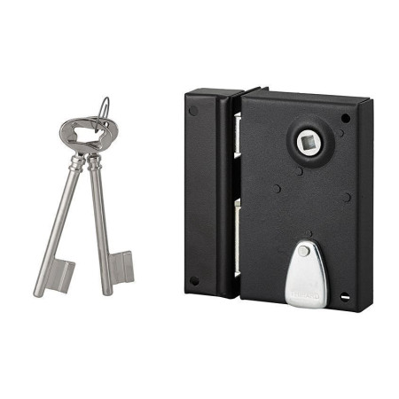 Serrure à applique verticale INVENTIV - Noir - 70x110mm