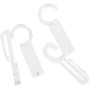 10 Agrafes Clips Plastique - Anneaux ø35 et ø28 - Blanc