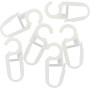 10 Agrafes Clips Plastique - Anneaux ø35 et ø28 - Blanc