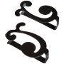 2 Barrettes à Rideaux Aimantées Baleine - Noir Laqué