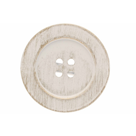 2 Pinces Bouton - Blanc Patiné Or