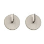2 Support adhésif rond - Métal - Chrome mat
