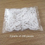 20 Agrafes escargot - Plastique - Blanc