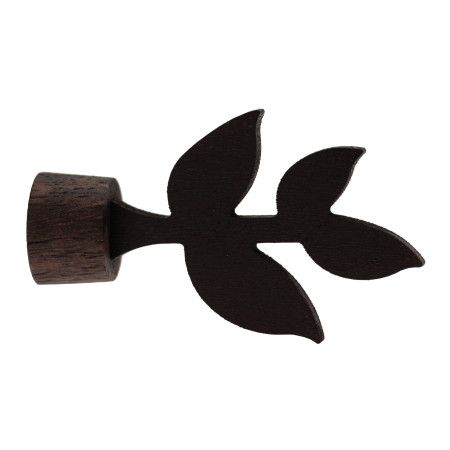 1 Embout 4 Feuilles - Chêne Wengé - Diamètre 28