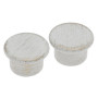 2 Embouts Bouchon - Blanc Patiné Or - Diamètre 20