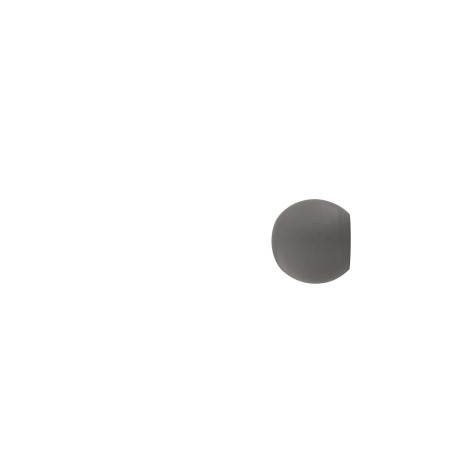 1 Embout Boule Bois - Gris Mat - Diamètre 28