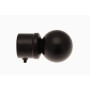 1 Embout Boule - Noir Satiné - Diamètre 20