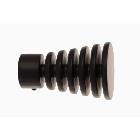 1 Embout Cône Strié - Noir Satiné - Diamètre 20