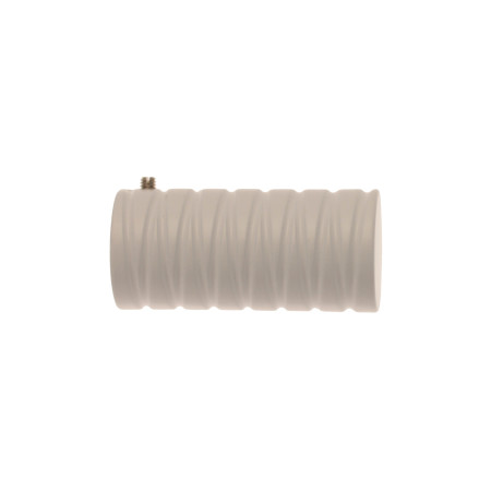 2 Embouts Cylindre Strié - Blanc Mat - Diamètre 20