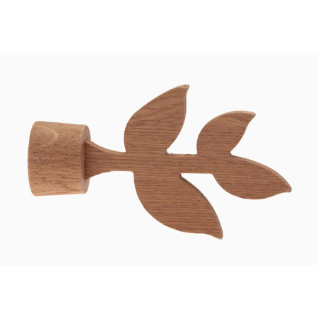 1 Embout 4 Feuilles - Chêne Naturel - Diamètre 28