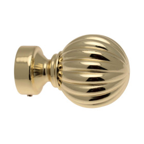 2 Embouts Sphère Plissée - Laiton Massif - Diamètre 20