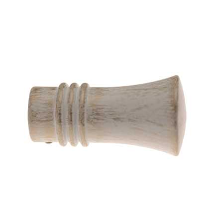 1 Embout Pommeau - Blanc Patiné Or - Diamètre 20