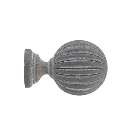 1 Embout Sphère Plissée - Gris Cérusé - Diamètre 28