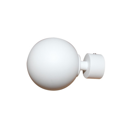 Embout Barre Rideaux Boule Blanc Mat 20mm - INVENTIV