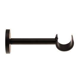 1 Support Mur Moyen Ouvert - Noir Satiné - 12CM - Diamètre 28