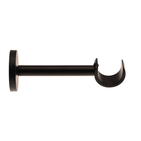 1 Support Mur Moyen Ouvert - Noir Satiné - 12CM - Diamètre 28