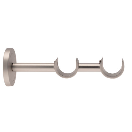 1 Support Mur Double Ouvert ø28 - ø28 - Chrome Satiné - 9,5/16,5CM - Diamètre 28