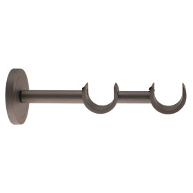 1 Support Mur Double Ouvert ø28 - ø28 - Graphite - 9,5/16,5CM - Diamètre 28