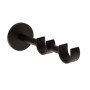 1 Support Mur Double Ouvert ø28 - ø28 - Noir Satiné - 9,5/16,5CM - Diamètre 28