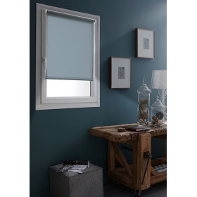 Store enrouleur occultant bleu gris 45x250cm sans perçage - Intimité & Modernité