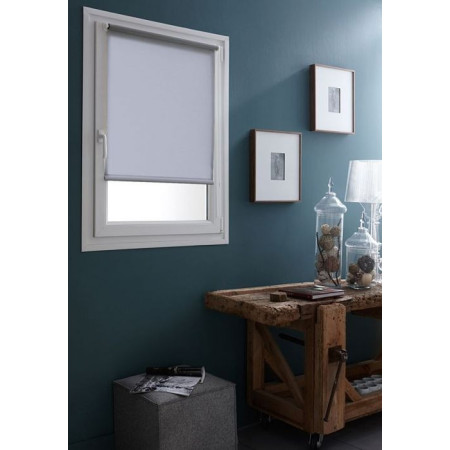 Store enrouleur tamisant sans perçage gris clair INVENTIV 45x160cm