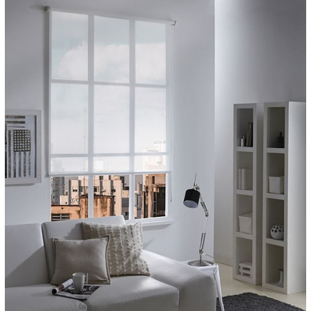 Store Enrouleur Voile Blanc 45x250cm - INVENTIV