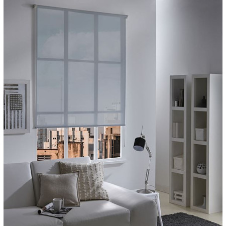 Store enrouleur voile gris clair 45x250cm - INVENTIV