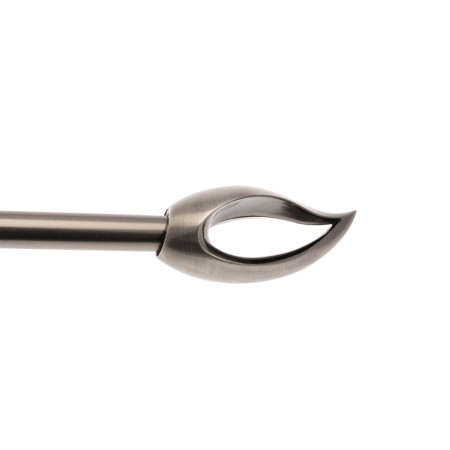 1 Ensemble Embout Flamme _ 1 Barre + 2 emb + 2 sup 13-20CM - Argent Vieilli - 120-210CM - Diamètre 20