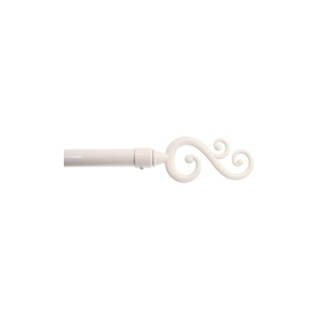 1 Kit extensible  composé  de 2 supports avec visserie et 2 embouts BYZANCE - 120 a  210 cm - Diametre 19 -  Blanc