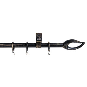 1 Kit extensible  composé  de 2 supports avec visserie et 2 embouts FLAMMA - 120 a  210 cm - Diamètre 19 -  Noir Lasura© Cuivre